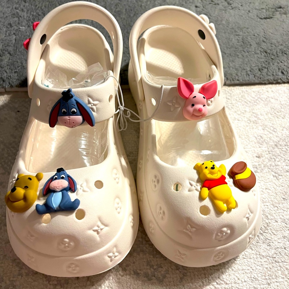 Crocs like ..New without tags,  very cute, non smoking house, no pets.